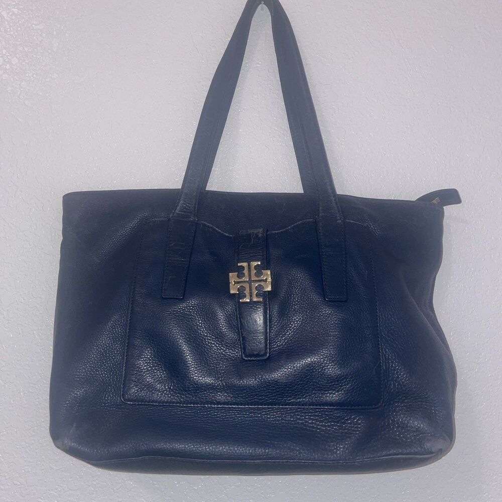 Tory Burch Large Tote XL Handbag work Bag Weekender Distressed Pebbled Leather